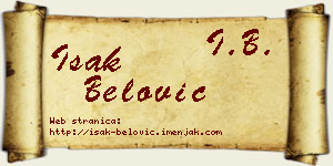 Isak Belović vizit kartica